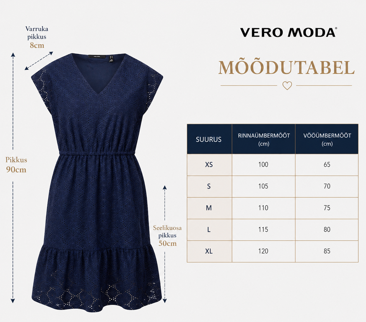 Vero Moda tumesinine kleit