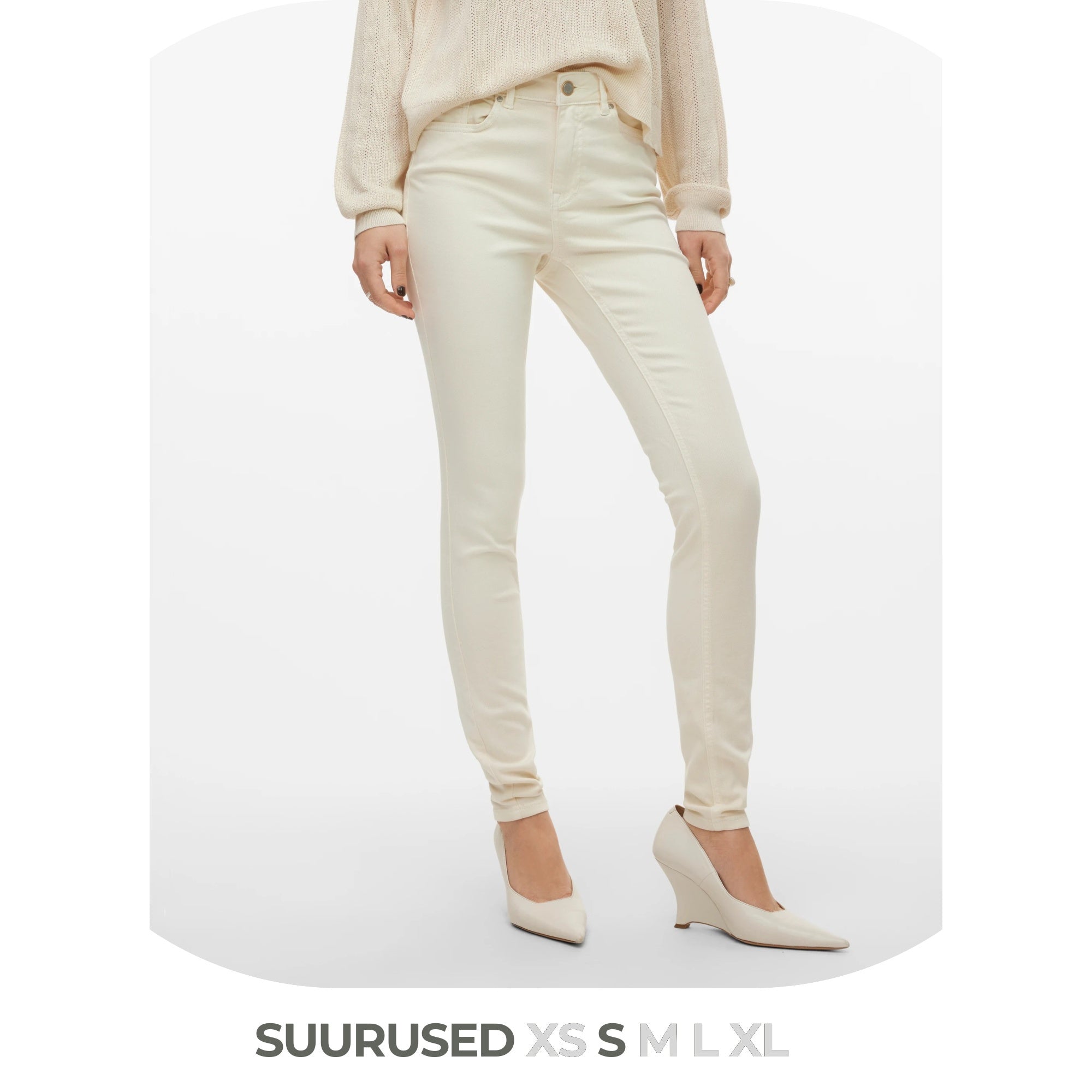 Vero Moda beežid teksapüksid